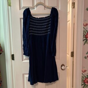 Draper James Deep Blue Smocked Dress